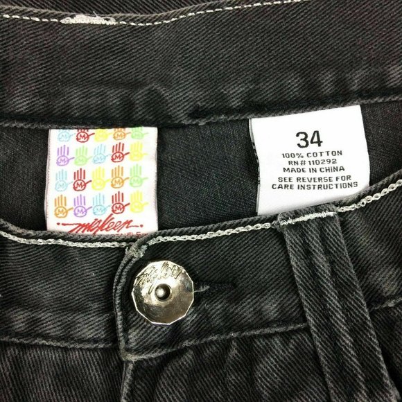 Miskeen Jeans Straight Relaxed Black Denim Vintage - Picture 4 of 4